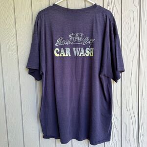 Vintage East Bay Car Wash Tee Navy Jerzees 2XL Double Sided Graphic Sick Fade